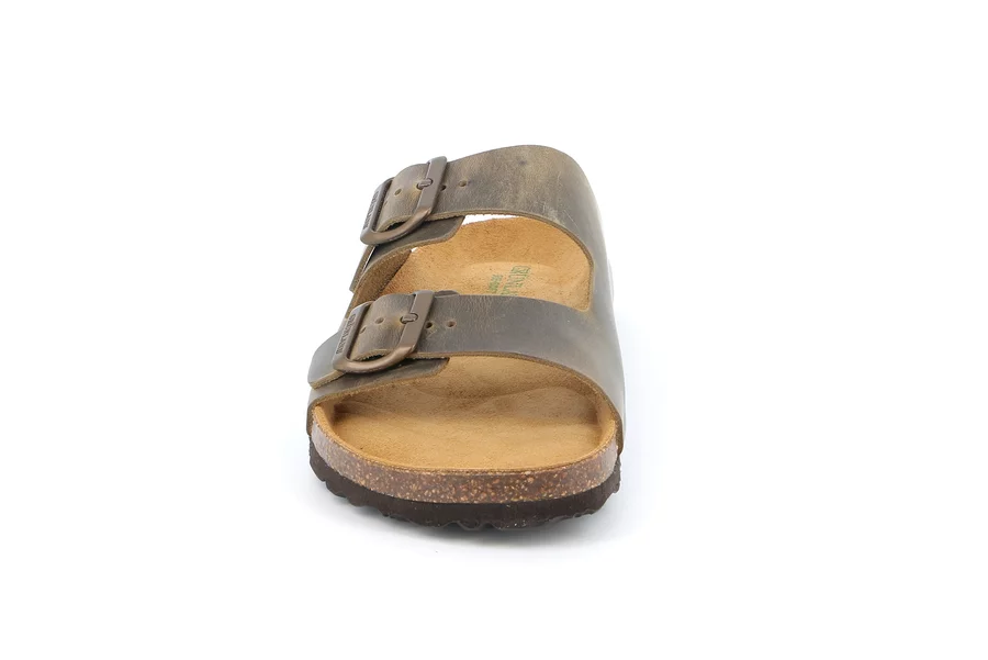 Doppelband-Sandale mit metallfreien Schnallen | BOBO CB1631 - OLIVA | Grünland