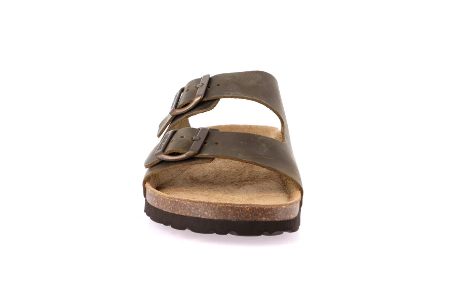 Double band slipper with metal-free buckles | BOBO CB1631 - OLIVA | Grünland