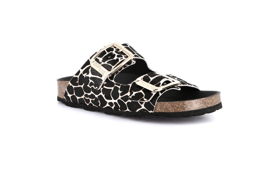 Sandale mit Doppelriemen im Animal-Print | ENNY