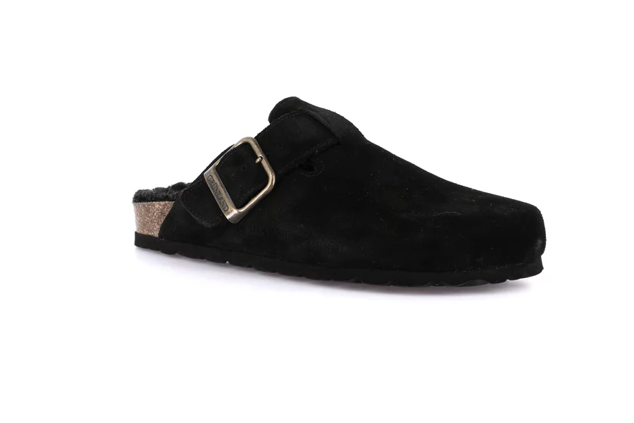 Suede slipper | SARA CB2000 - BLACK | Grünland