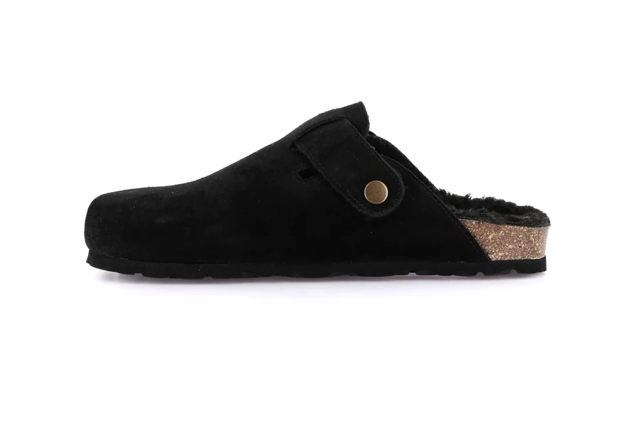 Suede slipper | SARA CB2000 - BLACK | Grünland