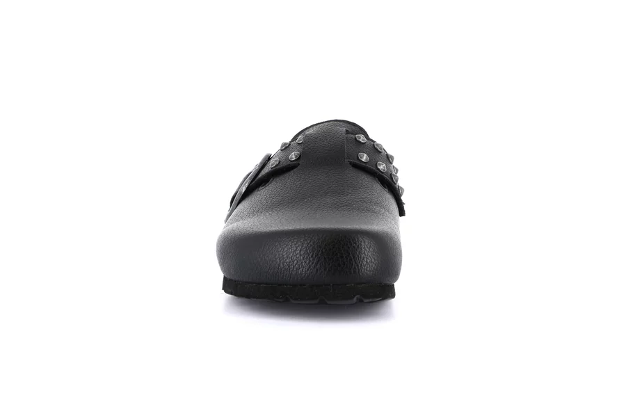 Closed-toe slipper with studs | SARA CB2016 - BLACK | Grünland