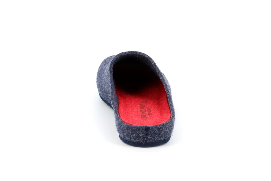 Two-tone felt slipper | EURO CB2207 - BLU-CILIEGIA | Grünland