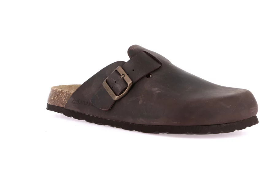 BOBO | Closed toe slipper in greased leather CB2224 - MOGANO | Grünland