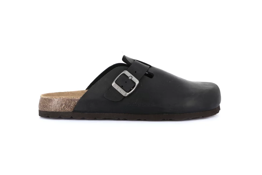 BOBO | Closed toe slipper in greased leather CB2224 - BLACK | Grünland