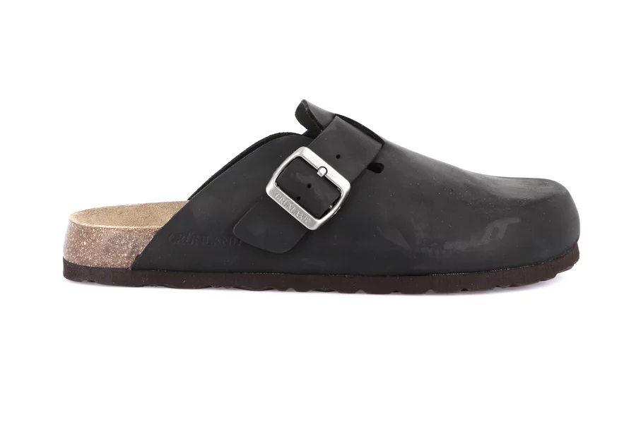 BOBO | Closed toe slipper in greased leather CB2224 - BLACK | Grünland