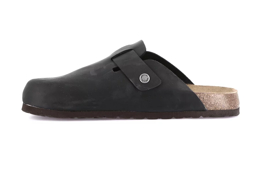 BOBO | Closed toe slipper in greased leather CB2224 - BLACK | Grünland