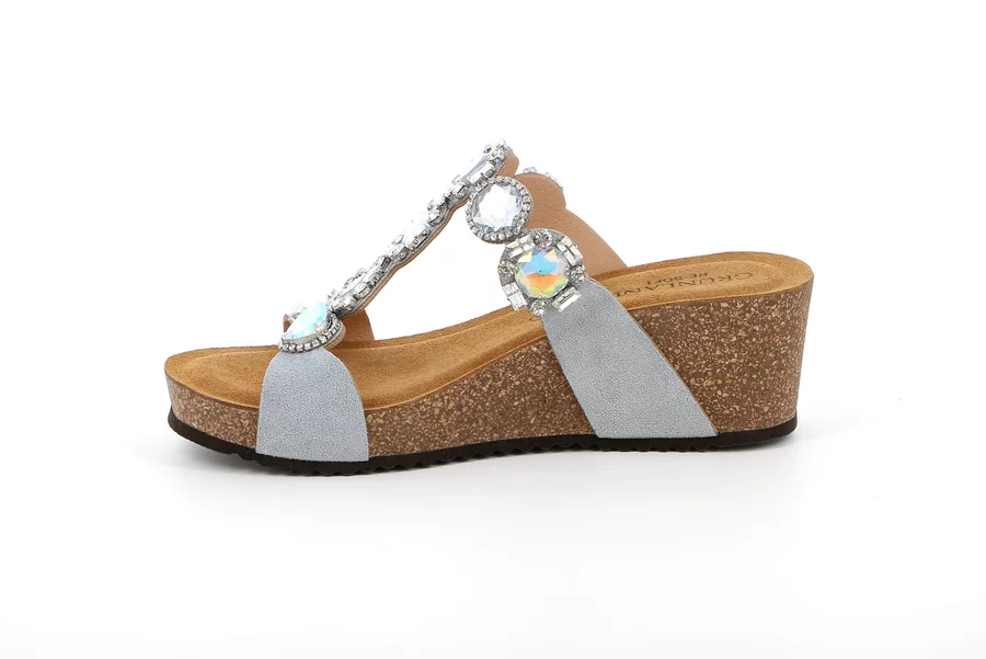 Ciabatta con zeppa in sughero | ERSI CB2236 - JEANS | Grünland