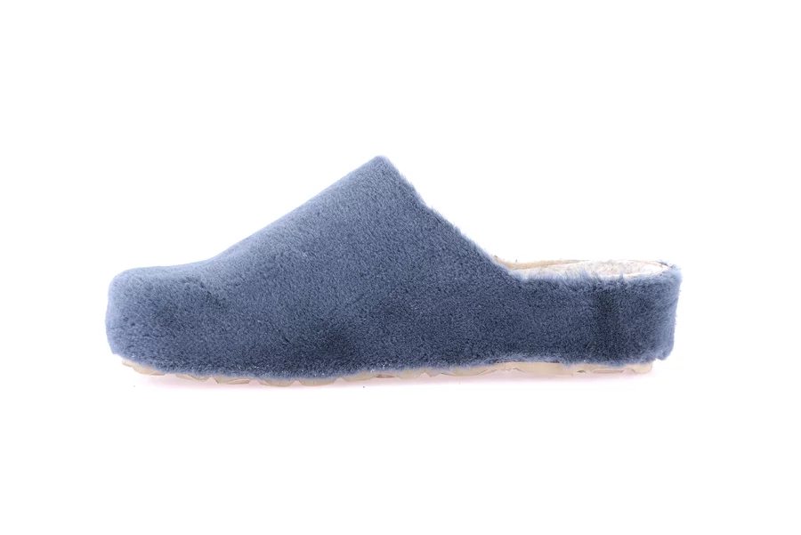 Hausschuh aus recyceltem Filz mit Korkkeil | LESS CB2275 - JEANS | Grünland