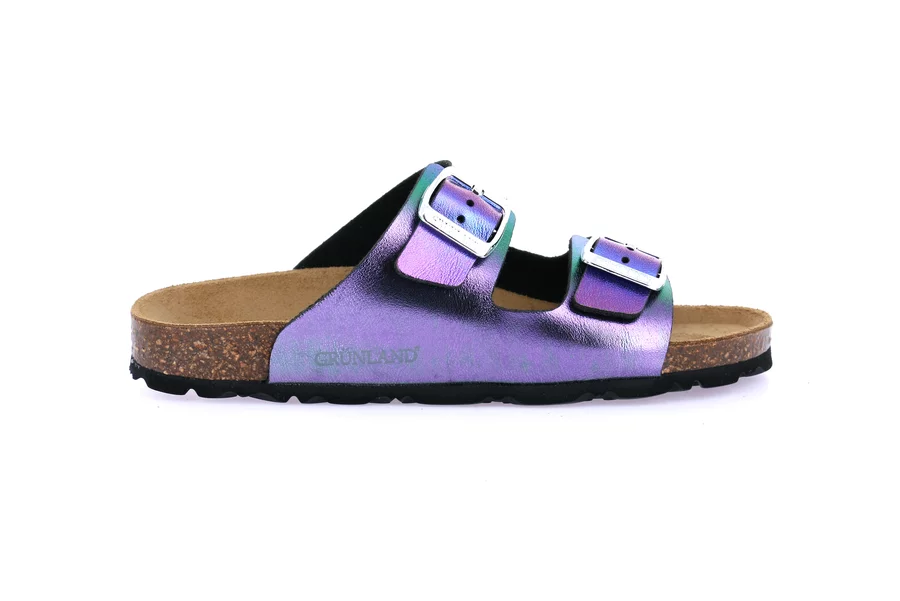 Ciabatta in materiale riciclato | SARA CB2425 - NERO-METAL | Grünland