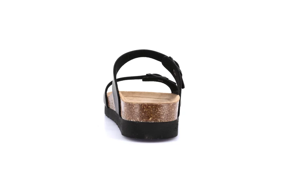 Eco-friendly slipper in natural cork | HOLA CB2436 - BLACK | Grünland