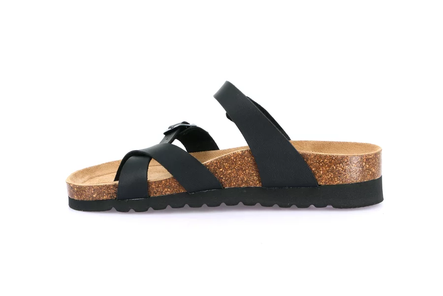 Umweltfreundlicher Sandale aus Naturkork | HOLA CB2440 - SCHWARZ | Grünland