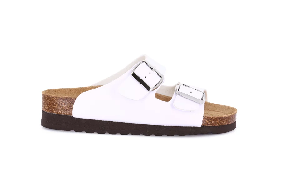 Double buckle slipper for women CB2445 - Female - WHITE color | Grünland