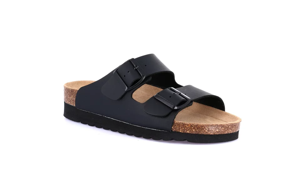 Double buckle slipper for women CB2445 - BLACK | Grünland