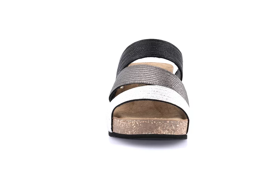 High cork wedge slipper CB2564 - ARGENTO-MULTI | Grünland