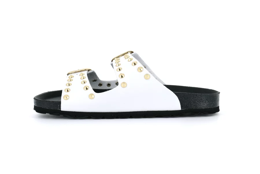 SARA double buckle with studs CB2600 - WHITE | Grünland