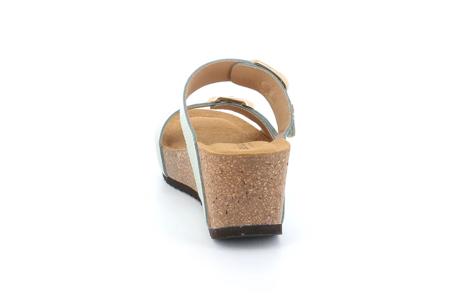 Sandale mit doppelter Schnalle und Maxi-Keil | EILA CB2615 - MENTA | Grünland