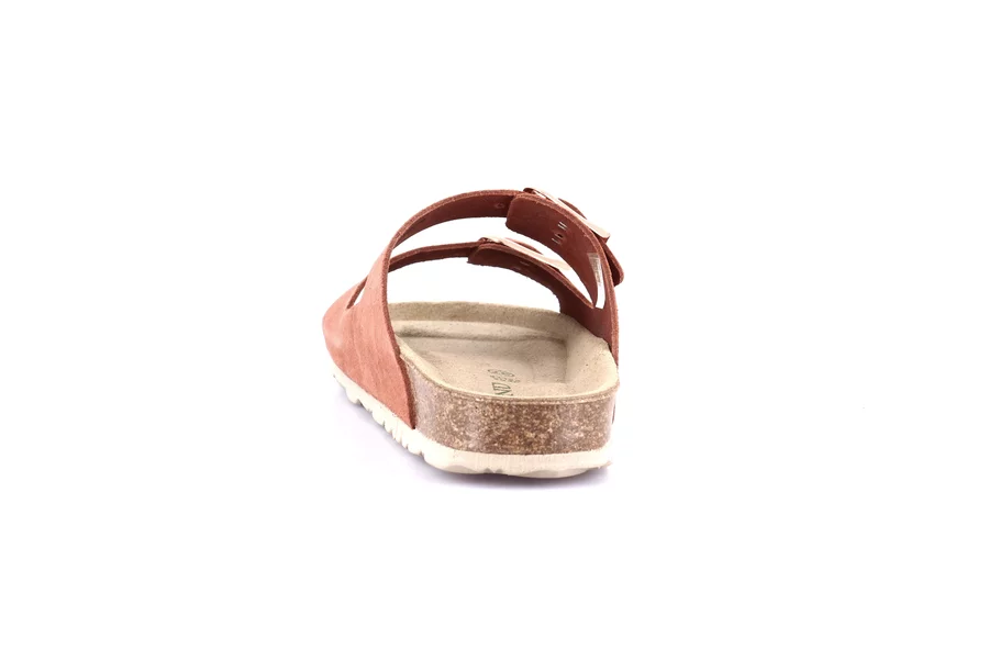 Women's slipper with double band in suede | SARA CB2631 - MATTONE | Grünland