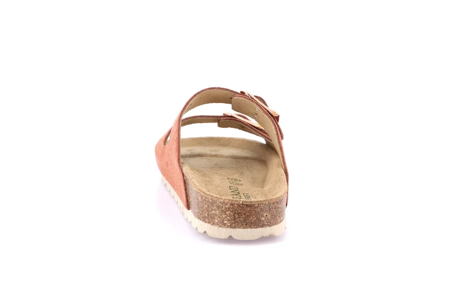 Women's slipper with double band in suede | SARA CB2631 - MATTONE | Grünland