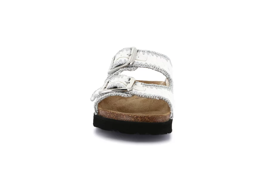Woven raffia slipper | ENNY CB2974 - WHITE | Grünland
