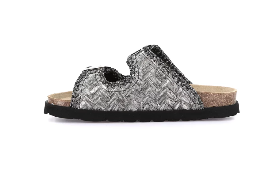 Ciabatta in rafia intrecciata | SASA CB2974 - NERO | Grünland
