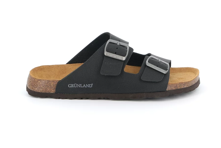 Double buckle slipper for Men | BOBO CB3012 - BLACK | Grünland