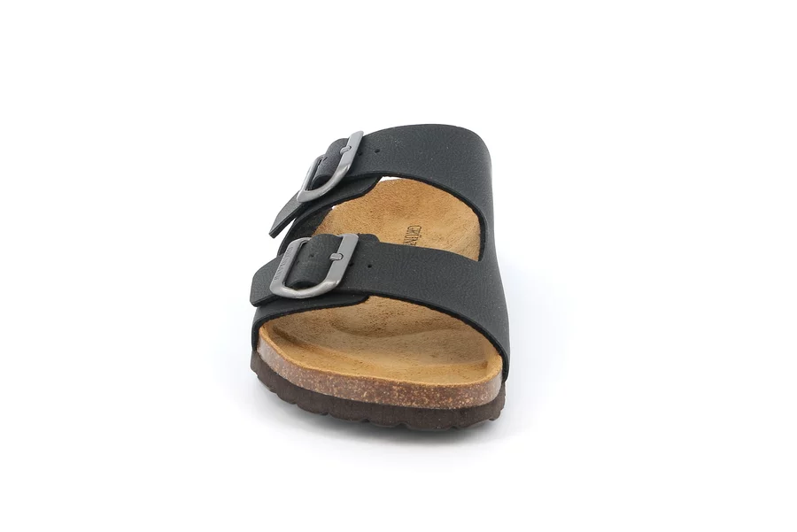 Double buckle slipper for Men | BOBO CB3012 - BLACK | Grünland