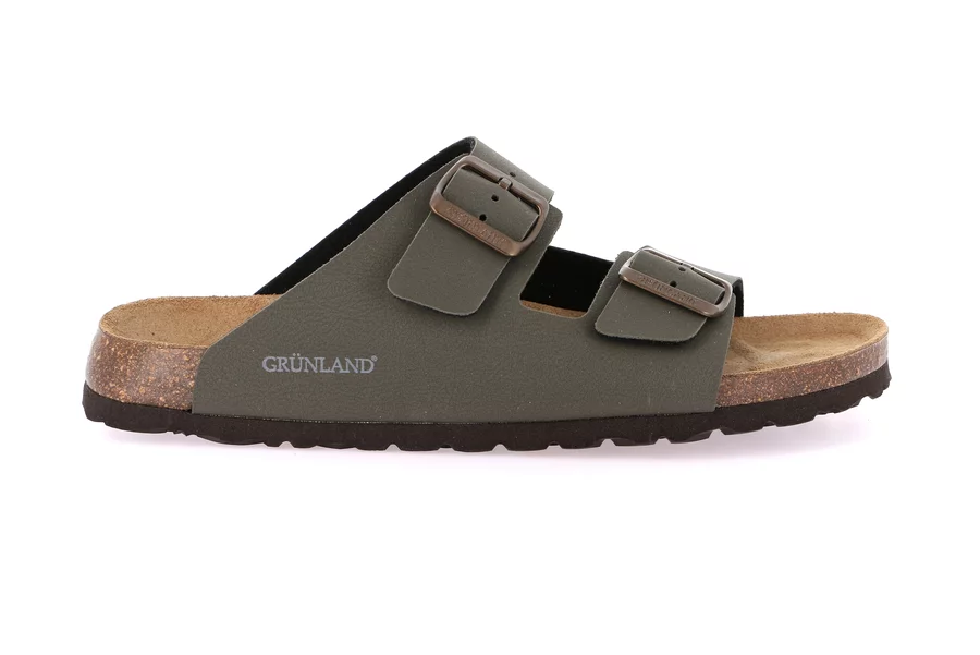 Double buckle slipper for Men | BOBO CB3012 - OLIVA | Grünland