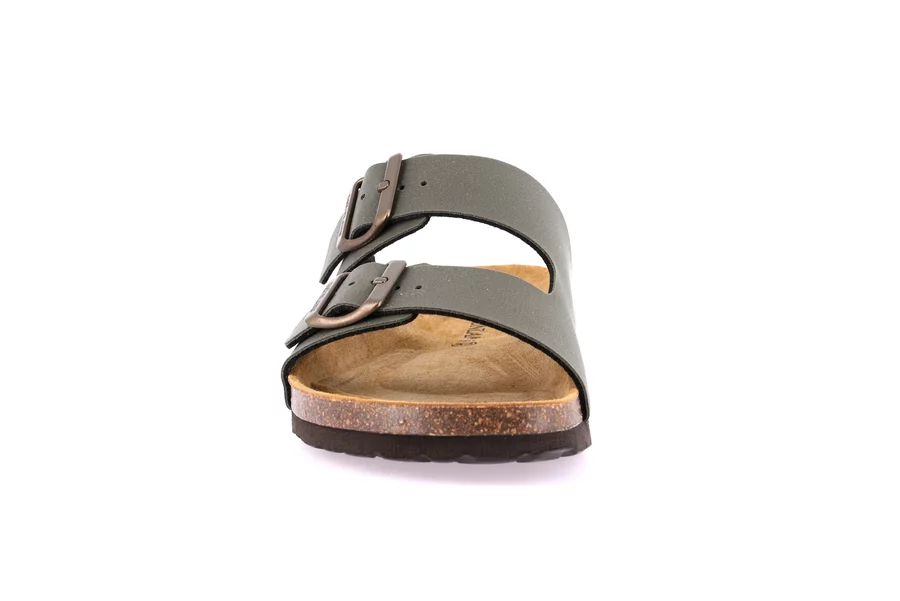 Double buckle slipper for Men | BOBO CB3012 - OLIVA | Grünland