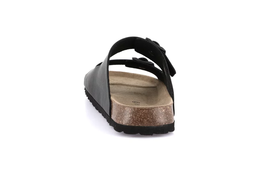 Slipper mit Doppelschnalle für Herren | BOBO CB3013 - NERO-NERO | Grünland