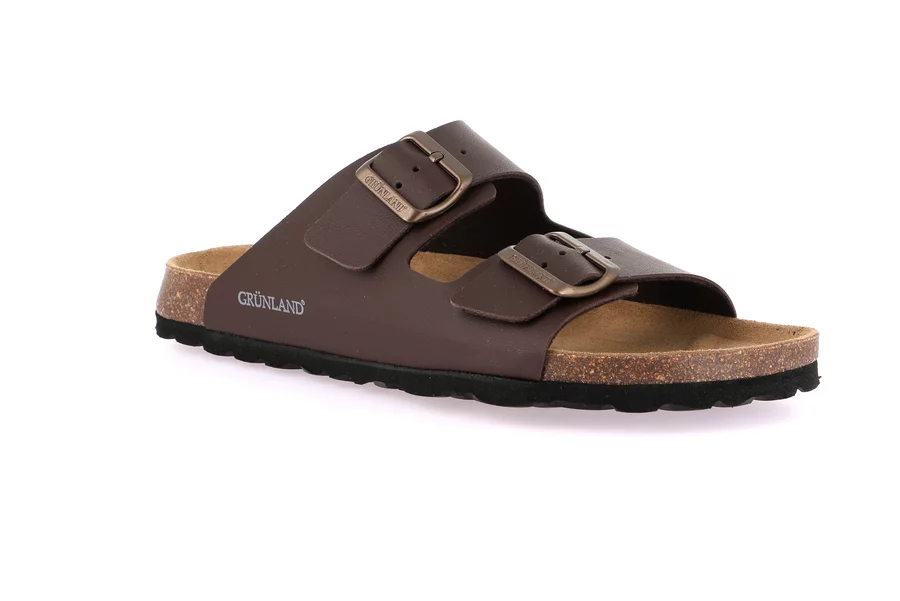 Slipper's Man double buckle | BOBO CB3013 - TESTA DI MORO | Grünland