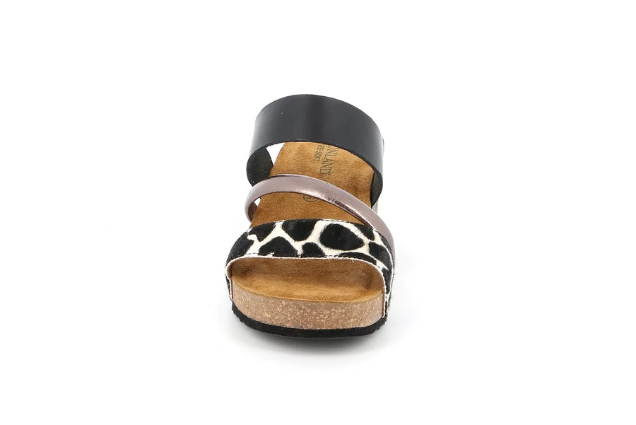 Sandale mit Animal-Print | ERSI CB3060 - NERO-MULTI | Grünland