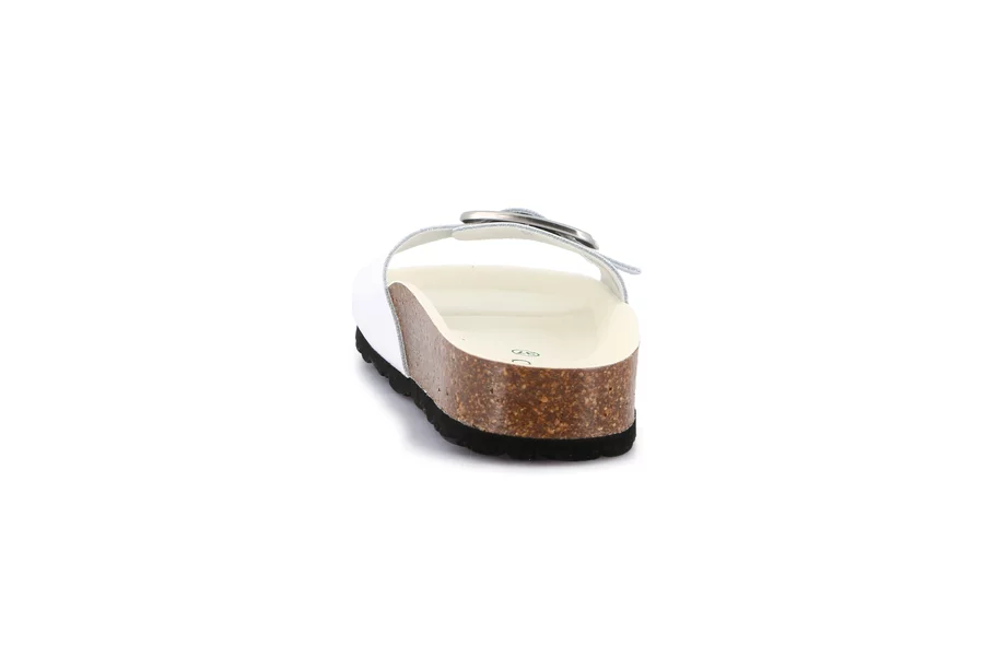 Ciabatta con maxi fibbia | ENNY CB3061 - BIANCO | Grünland