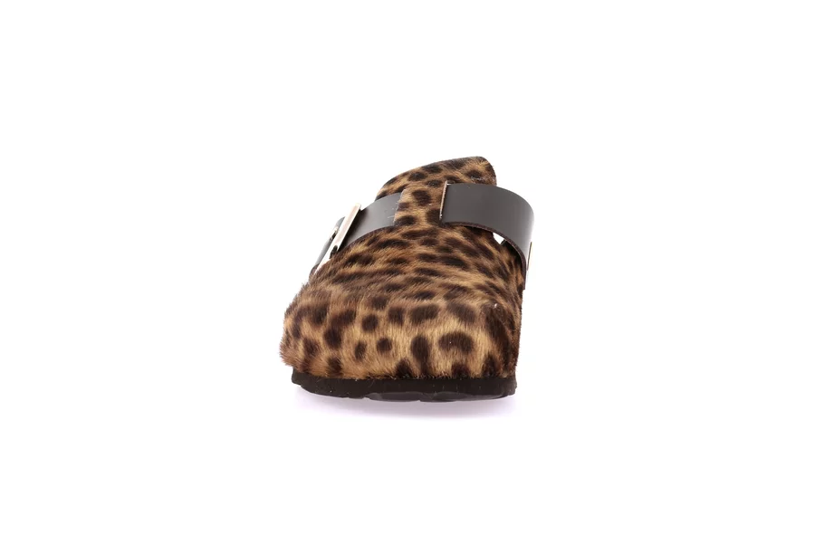 Slipper with animalier pattern | SARA CB3095 - MARRONE-MULTI | Grünland