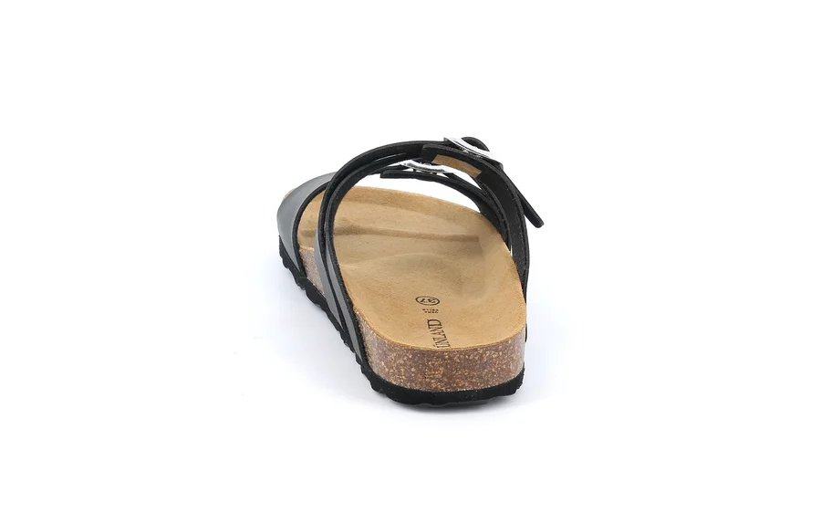 Sandale mit Schnallen aus recyceltem Material | SARA CB4016 - SCHWARZ | Grünland