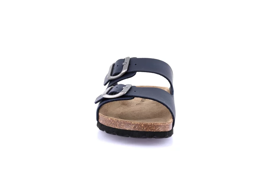 Double buckle slipper for women | SARA CB4018 - BLUE | Grünland