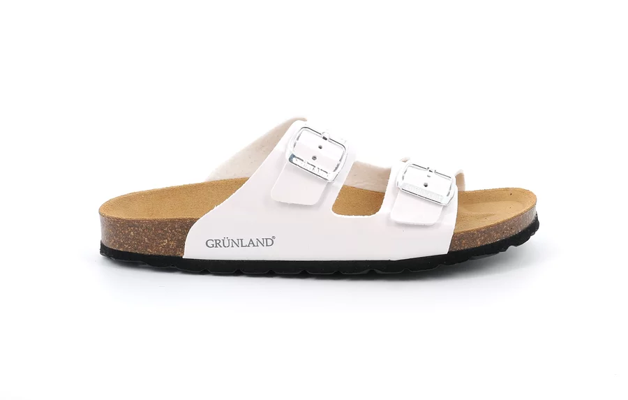 Lackierte Sandale mit Doppelschnalle | SARA CB4035 - WEIß | Grünland