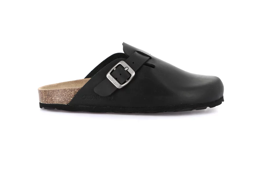 Cork slipper with closed toe | SARA CB7019 - BLACK | Grünland