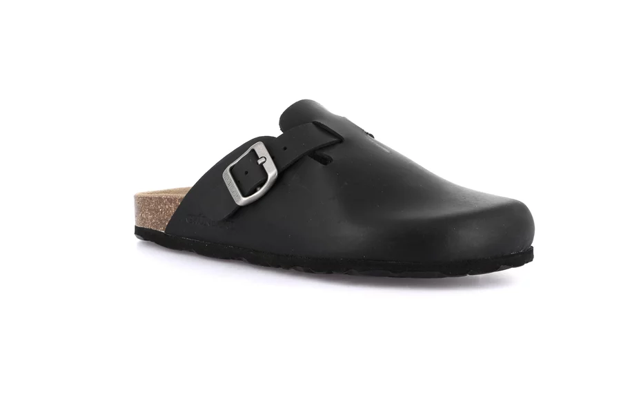 Cork slipper with closed toe | SARA CB7019 - BLACK | Grünland