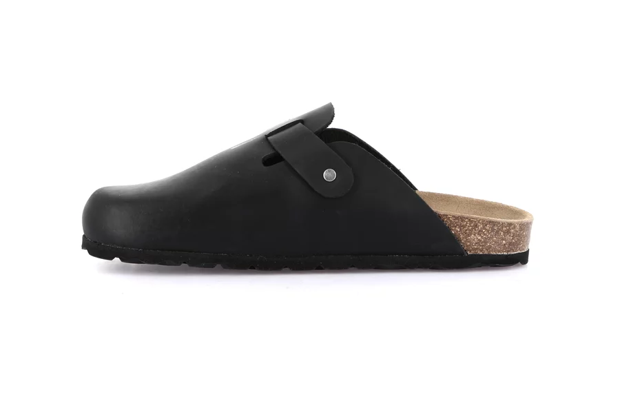 Cork slipper with closed toe | SARA CB7019 - BLACK | Grünland