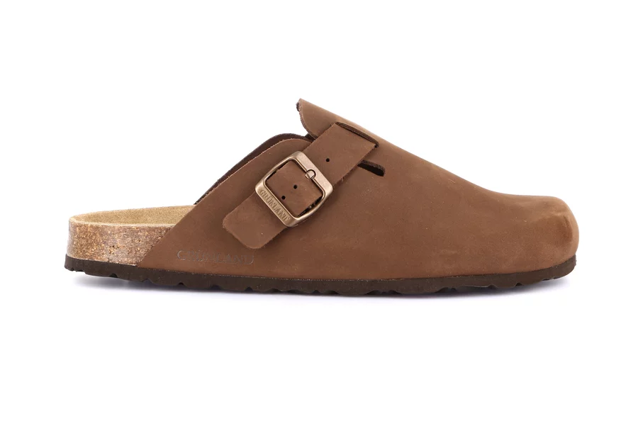 Closed slipper for men, in natural cork | ROBI CB7033 - BROWN | Grünland