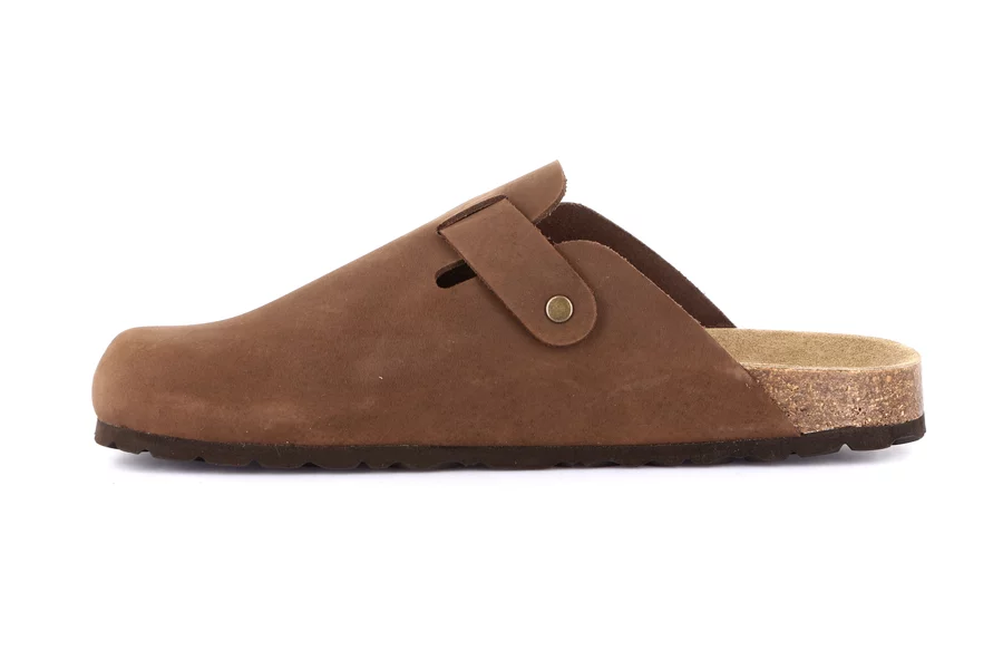 Closed slipper for men, in natural cork | ROBI CB7033 - BROWN | Grünland