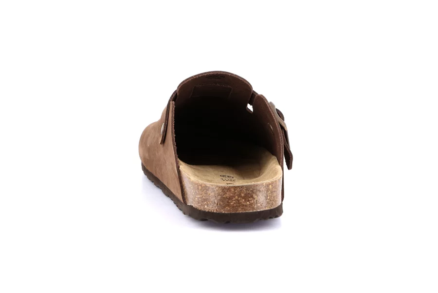 Closed slipper for men, in natural cork | ROBI CB7033 - BROWN | Grünland