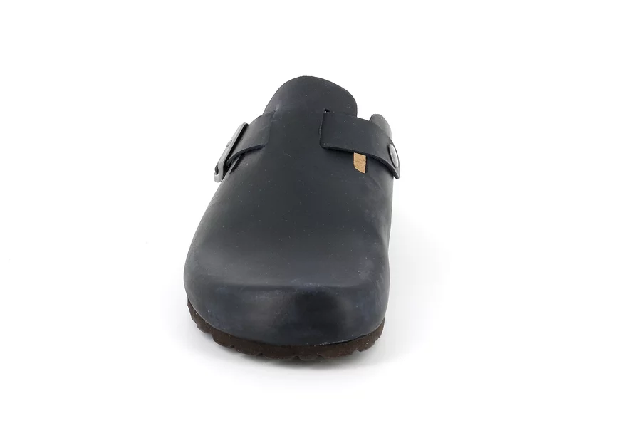 Men's slipper in greased nubuck | ROBI CB7034 - BLUE | Grünland