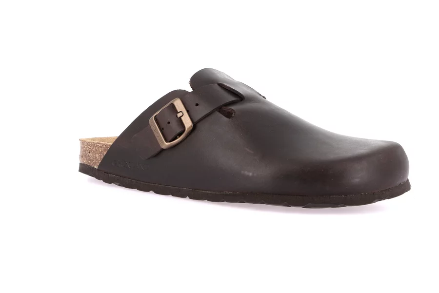 Men's slipper in greased nubuck | ROBI CB7034 - MOGANO | Grünland