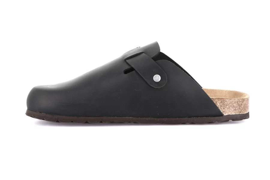 Men's slipper in greased nubuck | ROBI CB7034 - BLACK | Grünland