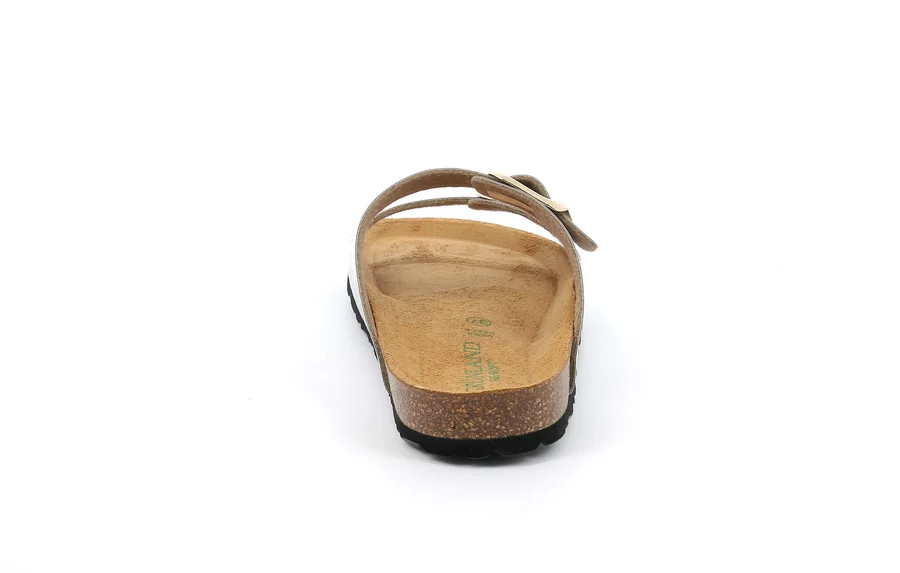 Double buckle slipper in patent leather | SARA  CB9036 - BRONZO | Grünland