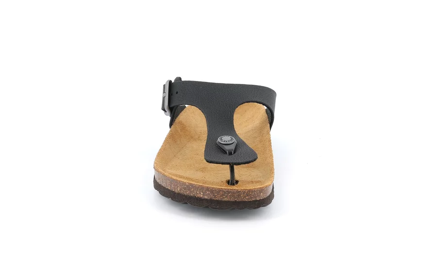 Natural cork slipper | SARA CC0010 - BLACK | Grünland