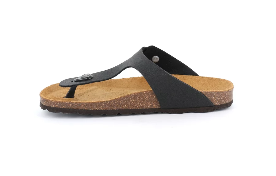 Natural cork slipper | SARA CC0010 - BLACK | Grünland