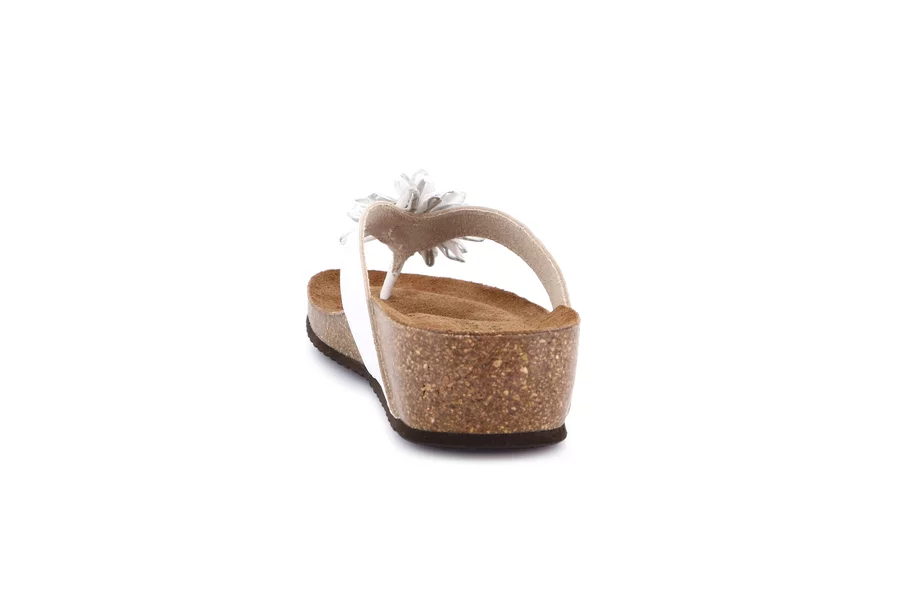 Infradito in sughero con leggera zeppa | MEMI CC0067 - BIANCO | Grünland